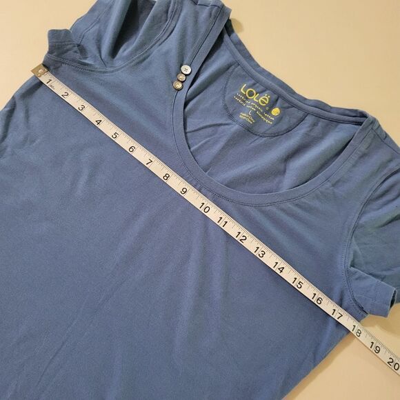 Lolë Women's Blue Scoop-neck Short Sleeve Spring Tee - Picture 3 of 12